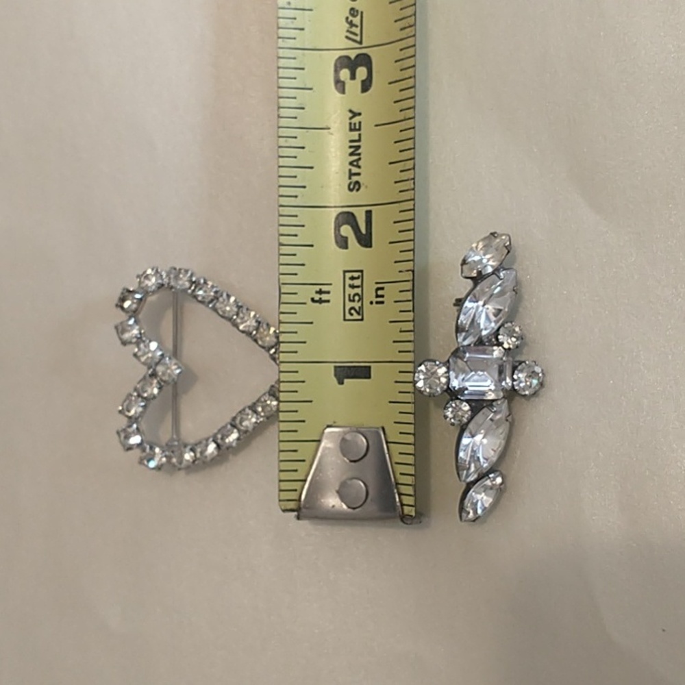 2 Silver Rhinestone Pins! - Picture 3 of 5
